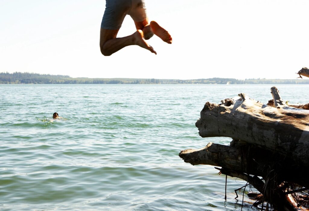 Swimming in Higgins Lake